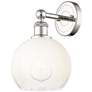 Brookhaven Globe 12" High Polished Nickel Sconce with Opal Shade