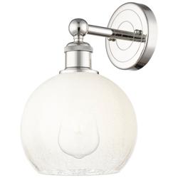 Brookhaven Globe 12" High Polished Nickel Sconce with Opal Shade