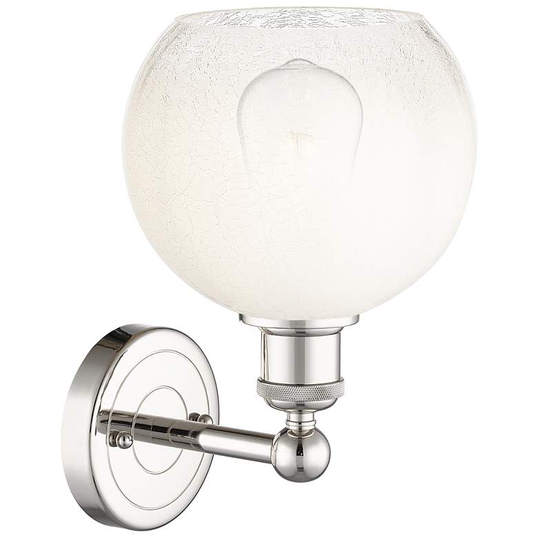 Image 2 Brookhaven Globe 12" High Polished Nickel Sconce with Opal Shade more views