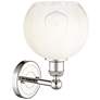 Brookhaven Globe 12" High Polished Nickel Sconce with Opal Shade