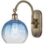 Brookhaven Globe 14"H Brass Swiveling Sconce w/ Sapphire Blue Shade
