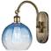 Brookhaven Globe 14"H Brass Swiveling Sconce w/ Sapphire Blue Shade