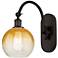 Brookhaven Globe 14"H Oil Rubbed Bronze Swiveling Sconce w/ Amber Shade