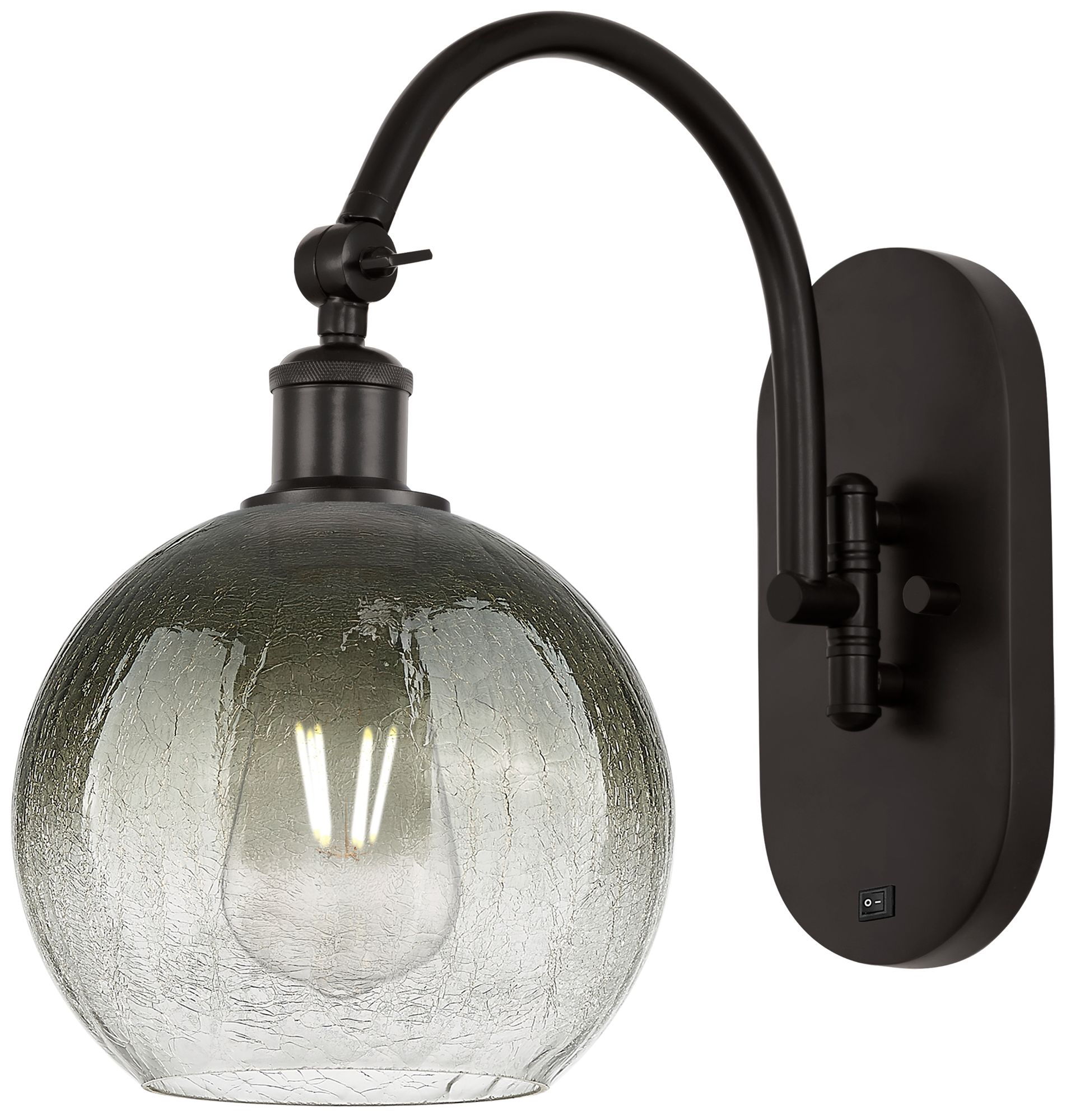 Brookhaven Globe 14"H Oil Rubbed Bronze Swiveling Sconce w/ Slate Shade