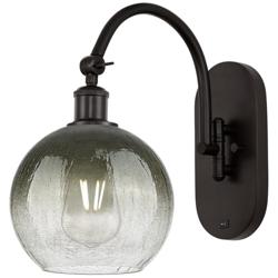 Brookhaven Globe 14"H Oil Rubbed Bronze Swiveling Sconce w/ Slate Shade