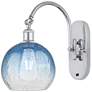 Brookhaven Globe 14"H Polished Chrome Swiveling Sconce w/ Sapphire Shade