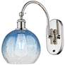 1_Brookhaven Globe 14"H Polished Nickel Swiveling Sconce w/ Sapphire Shade