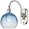 Brookhaven Globe 14"H Polished Nickel Swiveling Sconce w/ Sapphire Shade