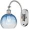 Brookhaven Globe 14"H Satin Nickel Swiveling Sconce w/ Sapphire Shade