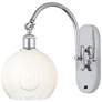 Brookhaven Globe 14" High Polished Chrome Swiveling Sconce with Opal Shade