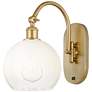 Brookhaven Globe 14" High Satin Gold Swiveling Sconce with Opal Shade