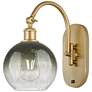 Brookhaven Globe 14" High Satin Gold Swiveling Sconce with Slate Shade