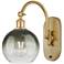 Brookhaven Globe 14" High Satin Gold Swiveling Sconce with Slate Shade