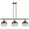Brookhaven Globe 36"W 3-Light Antique Brass Island Light w/ Slate Shade