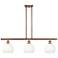 Brookhaven Globe 36"W 3-Light Antique Copper Island Light w/ Opal Shade