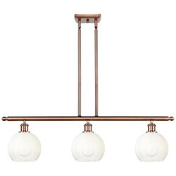 Brookhaven Globe 36"W 3-Light Antique Copper Island Light w/ Opal Shade