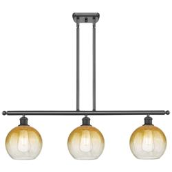 Brookhaven Globe 36"W 3-Light Oil Rubbed Bronze Island Light w/ Amber Shade