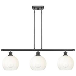 Brookhaven Globe 36"W 3-Light Oil Rubbed Bronze Island Light w/ Opal Shade