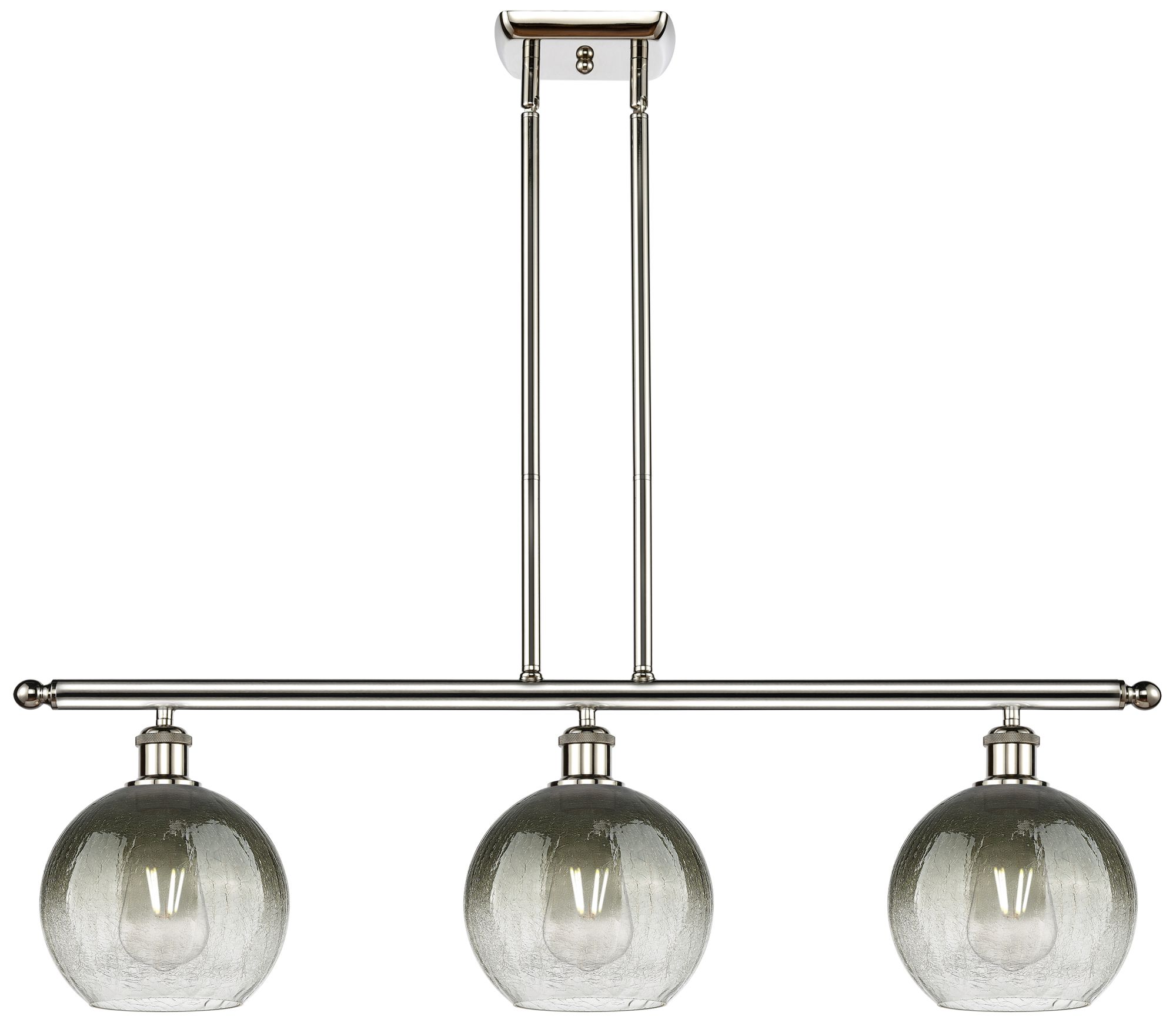 Brookhaven Globe 36"W 3-Light Polished Nickel Island Light w/ Slate Shade