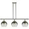 Brookhaven Globe 36"W 3-Light Polished Nickel Island Light w/ Slate Shade