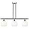 Brookhaven Globe 36"W 3-Light Satin Nickel Island Light w/ Opal Shade