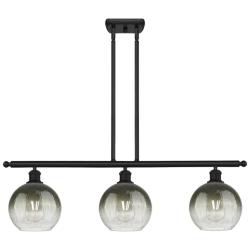 Brookhaven Globe 36" Wide 3-Light Matte Black Island Light w/ Slate Shade