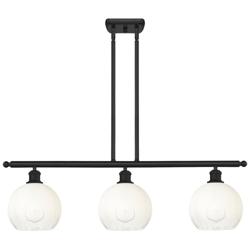 Brookhaven Globe 36" Wide 3-Light Matte Black Island Light with Opal Shade