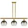 Brookhaven Globe 36" Wide 3-Light Satin Gold Island Light with Slate Shade