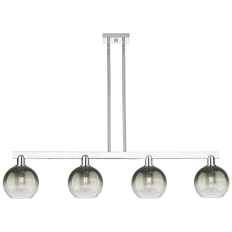 Image 1 Brookhaven Globe 48"W 4 Light Chrome Stem Island Light With Slate Shade