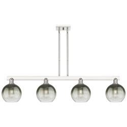 Brookhaven Globe 48"W 4 Light Nickel Stem Island Light w/ Slate Shade