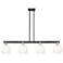 Brookhaven Globe 48"W 4-Lt Black Brass Stem Island-Lt w/ Opal Shade