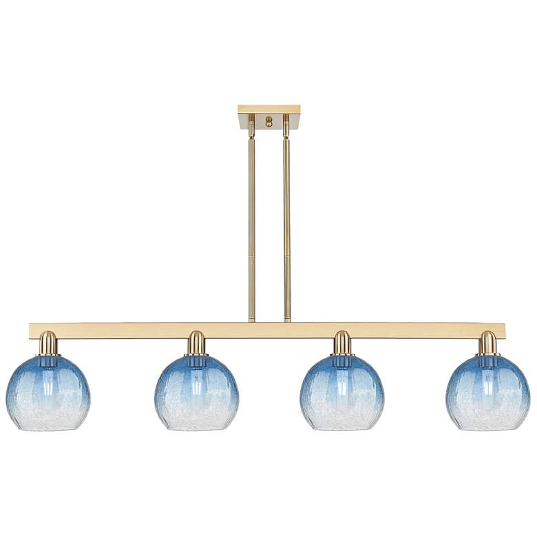 Image 1 Brookhaven Globe 48"W 4-Lt Champagne Stem Island-Lt w/ Clear Shade