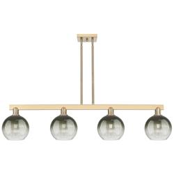 Brookhaven Globe 48"W 4-Lt Champagne Stem Island-Lt w/ Slate Shade