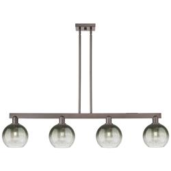 Brookhaven Globe 48"W 4-Lt Oil Rubbed Bronze Stem Island-Lt w/ Slate Shade