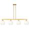 Brookhaven Globe 48"W 4-Lt Satin Gold Stem Island-Lt w/ Opal Shade