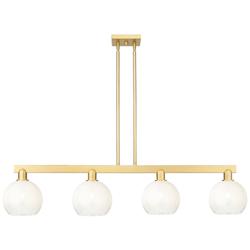 Brookhaven Globe 48"W 4-Lt Satin Gold Stem Island-Lt w/ Opal Shade