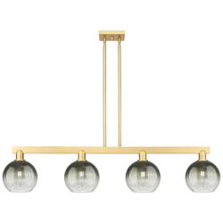 Brookhaven Globe 48"W 4-Lt Satin Gold Stem Island-Lt w/ Slate Shade