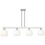 Brookhaven Globe 48"W 4-Lt Satin Nickel Stem Island-Lt w/ Opal Shade