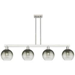Brookhaven Globe 48"W 4-Lt Satin Nickel Stem Island-Lt w/ Slate Shade