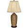 Brookhaven Hand-Painted Mustard Brown Porcelain Table Lamp