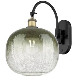 Brookhaven Sphere 16"H Black Antique Brass Swiveling Sconce w/ Slate Shade