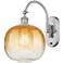 Brookhaven Sphere 16"H Brushed Satin Nickel Swiveling Sconce w/ Amber Shade