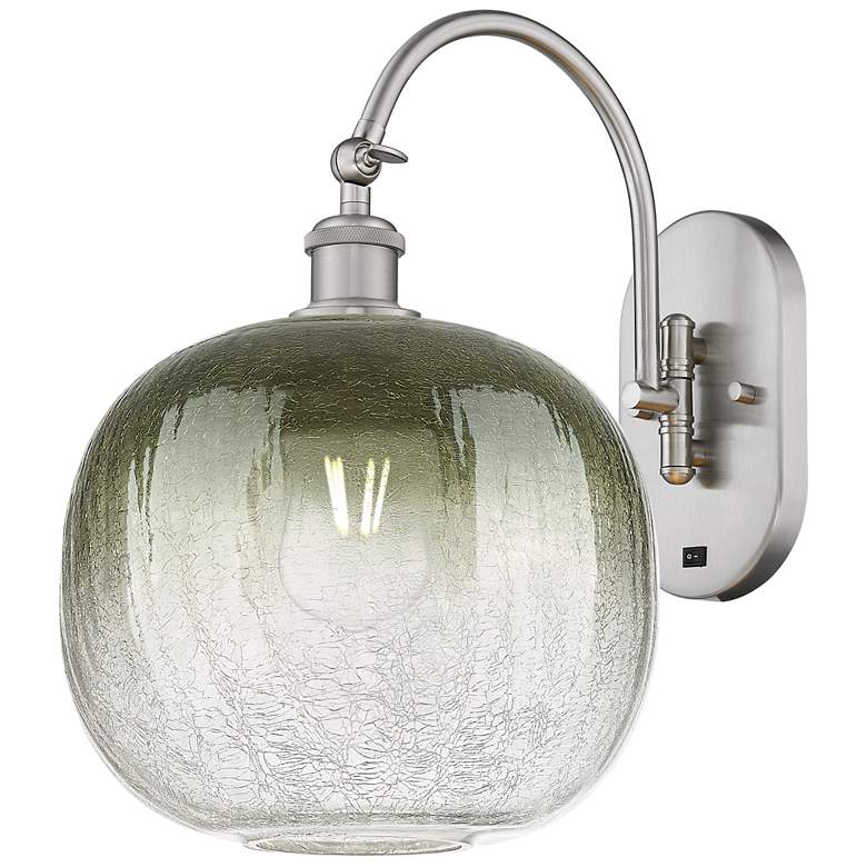 Image 1 Brookhaven Sphere 16"H Brushed Satin Nickel Swiveling Sconce w/ Slate Shade