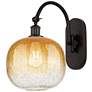 1_Brookhaven Sphere 16"H Oil Rubbed Bronze Swiveling Sconce w/ Amber Shade