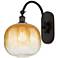 Brookhaven Sphere 16"H Oil Rubbed Bronze Swiveling Sconce w/ Amber Shade