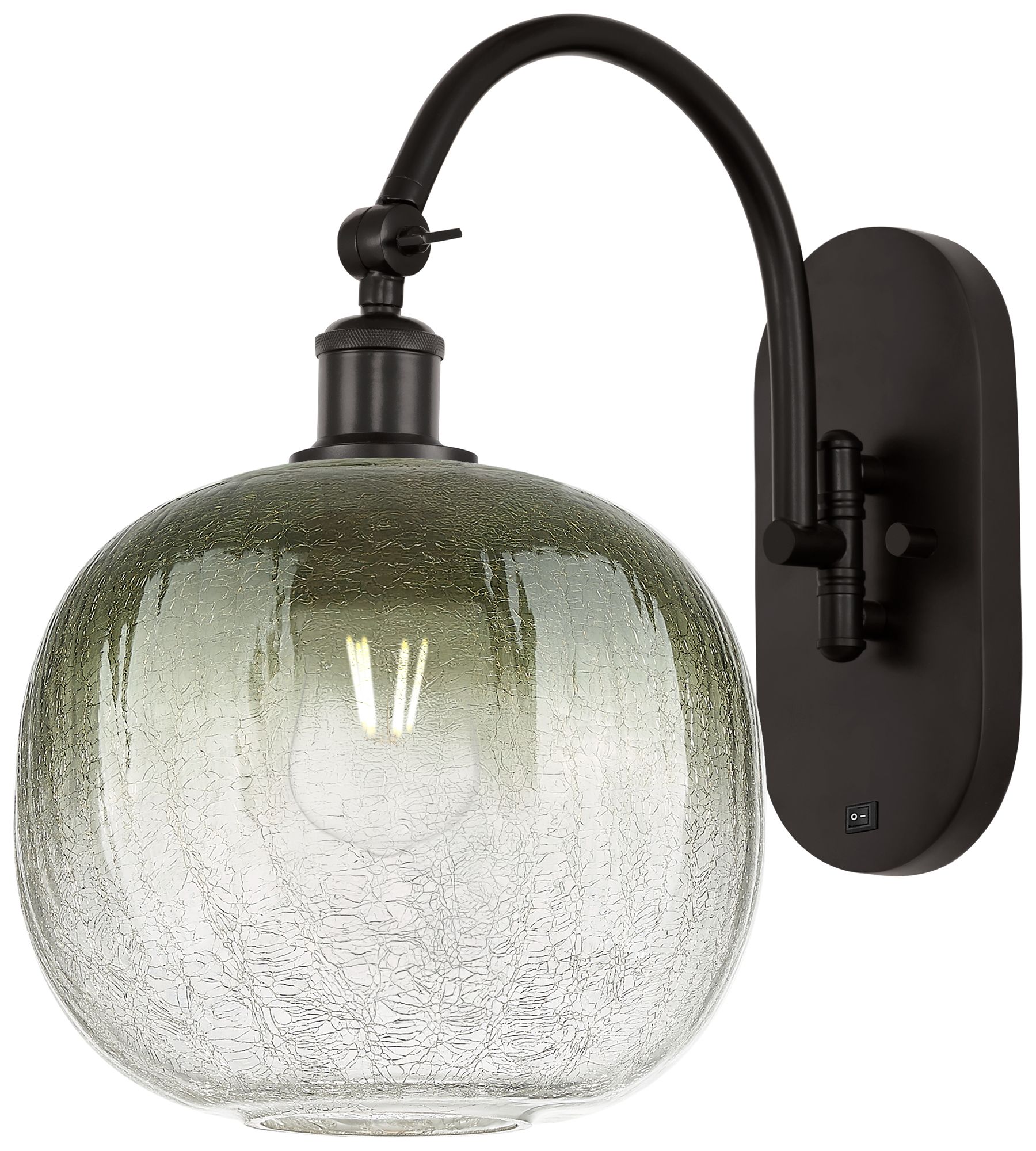 Brookhaven Sphere 16"H Oil Rubbed Bronze Swiveling Sconce w/ Slate Shade