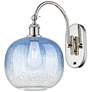 1_Brookhaven Sphere 16"H Polished Nickel Swiveling Sconce w/ Sapphire Shade