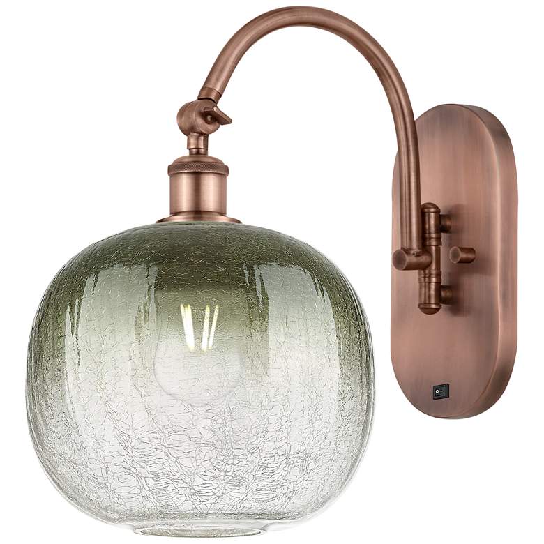 Image 1 Brookhaven Sphere 16" High Antique Copper Swiveling Sconce w/ Slate Shade