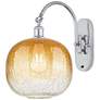 1_Brookhaven Sphere 16" High Polished Chrome Swiveling Sconce w/ Amber Shade