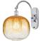 Brookhaven Sphere 16" High Polished Chrome Swiveling Sconce w/ Amber Shade